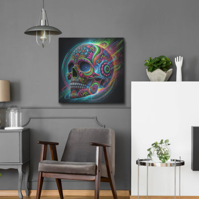  «Skull Graffiti» par Rey Klimt, art mural en métal