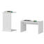 Table d'appoint moderne, panneau de particules 100% mélaminé blanc, épaisseur: 0,7 pouce | Capacité de poids maximale: 11 lb (horizontal), 6,6 lb (vertical) | Élégant et fonctionnel pour n'importe quelle pièce-1513283465