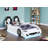 Anajia Wood Twin LED Race Car Bed White-98438997