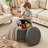 Round Ottoman With Storage, 360° Rotatable Stool, Hidden Storage Ottoman For Living Room-1890684484