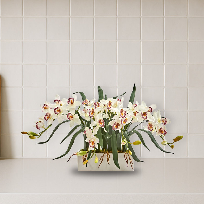 Cymbidium Artificial Arrangement in Vase