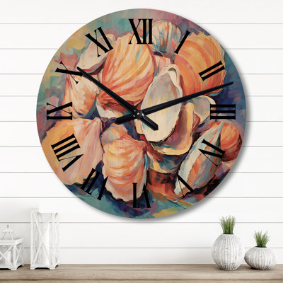 Horloge murale Expressionist Seashells Collage II