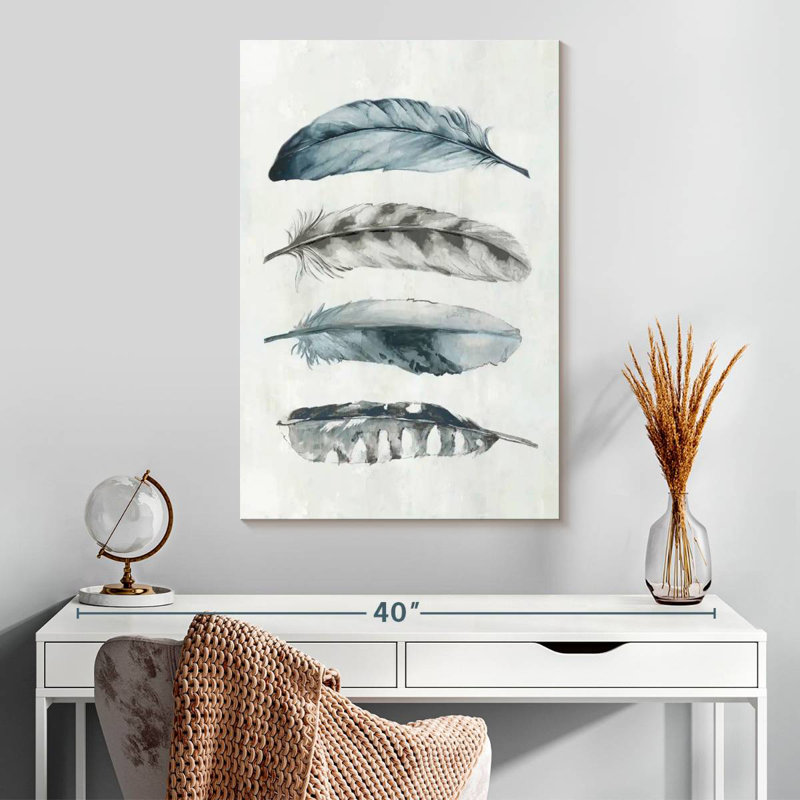Brampt Indigo Feathers IV, 30" H x 20" W