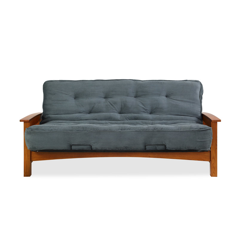 Futon et matelas Mccaleb, Velours côtelé couleur vert forêt