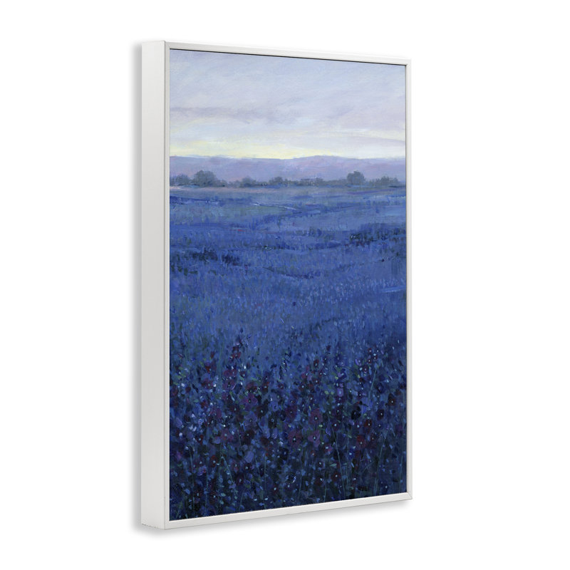 «Blue Country Fields», art de la giclée encadrée par Tim Ottoole, Giclée encadrée blanc bord de mer, H 30 po x l 20 po