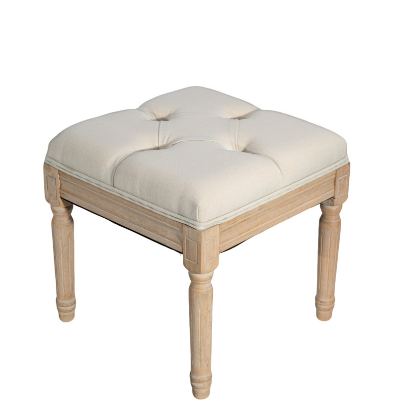 Square Upholstered Rustic Ottoman Bench