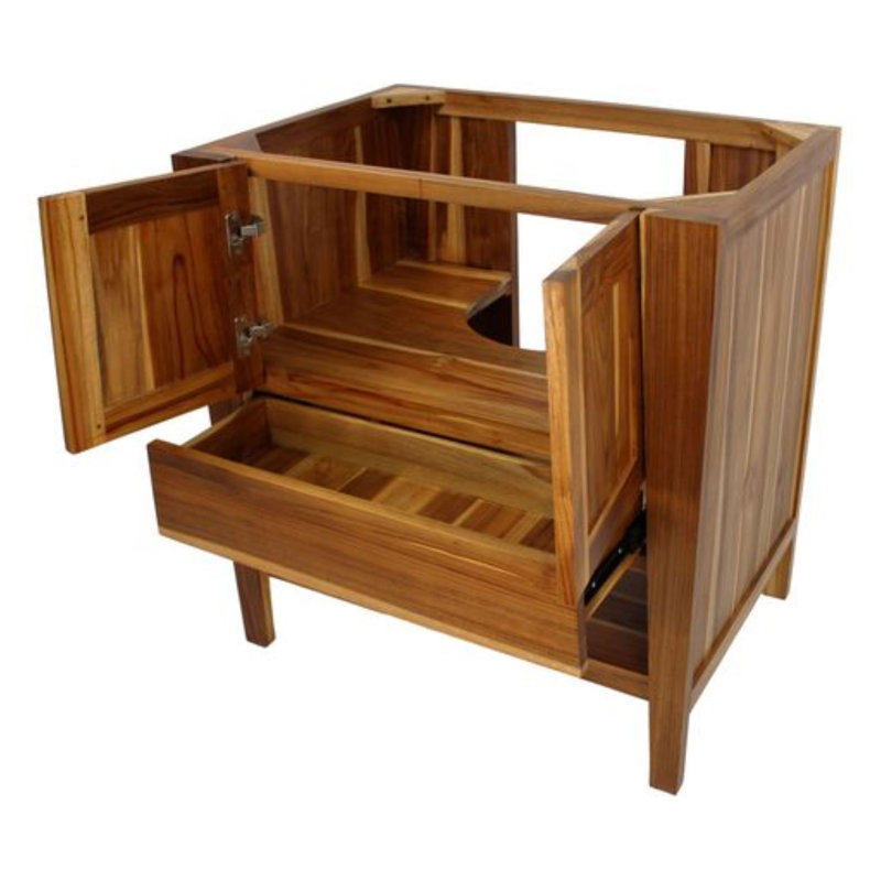 Meuble-lavabo autoportant en bois de teck 30 po EcoDecors Significado, Brun