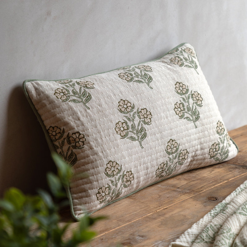 Floral Green Square Throw Cushion