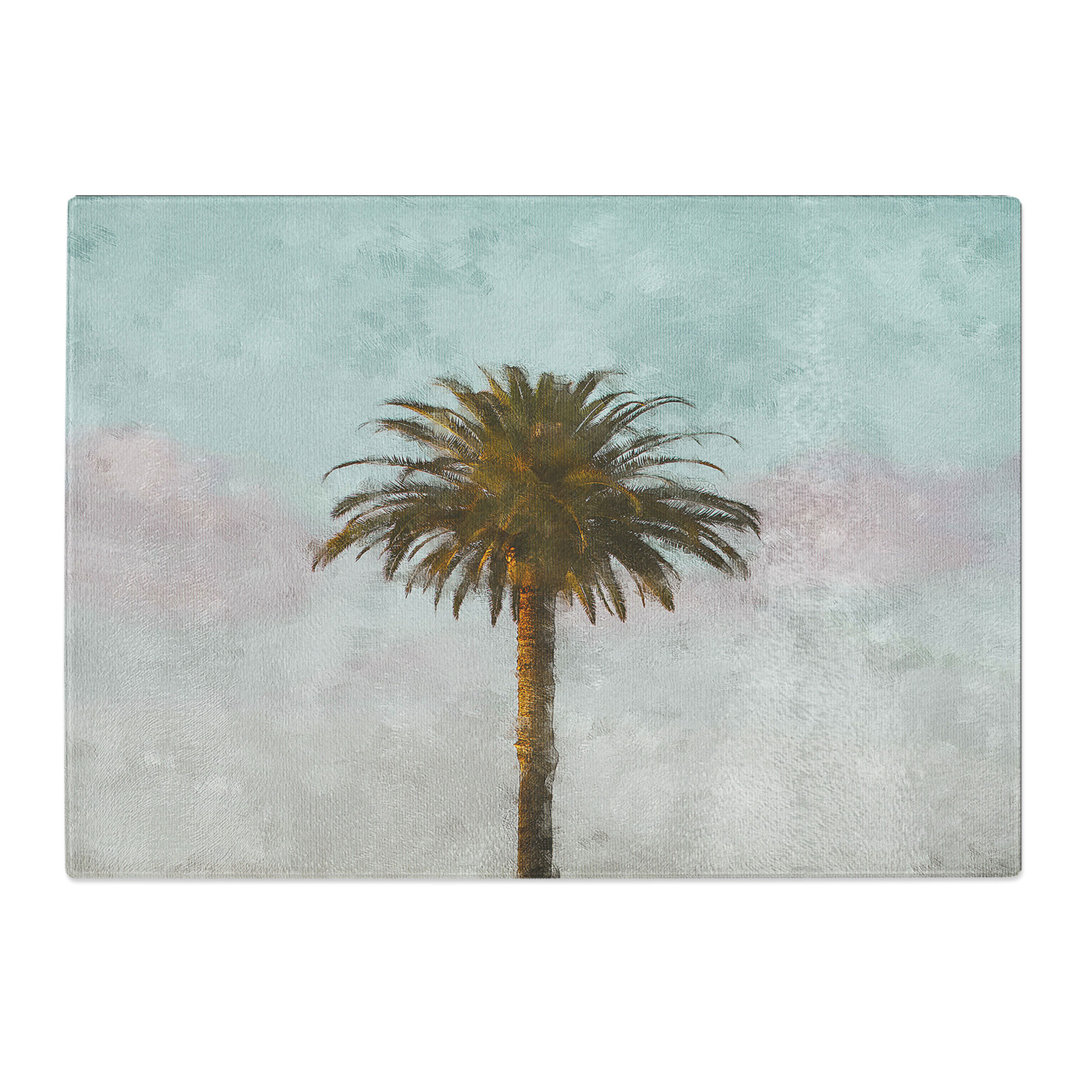 Tempered Glass Sunset Palm Tree Chopping Board