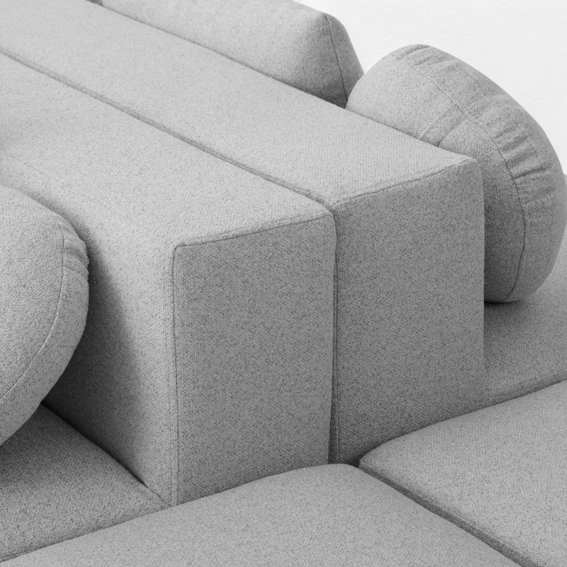 Canapé modulaire rembourré sans os, Boucle gris