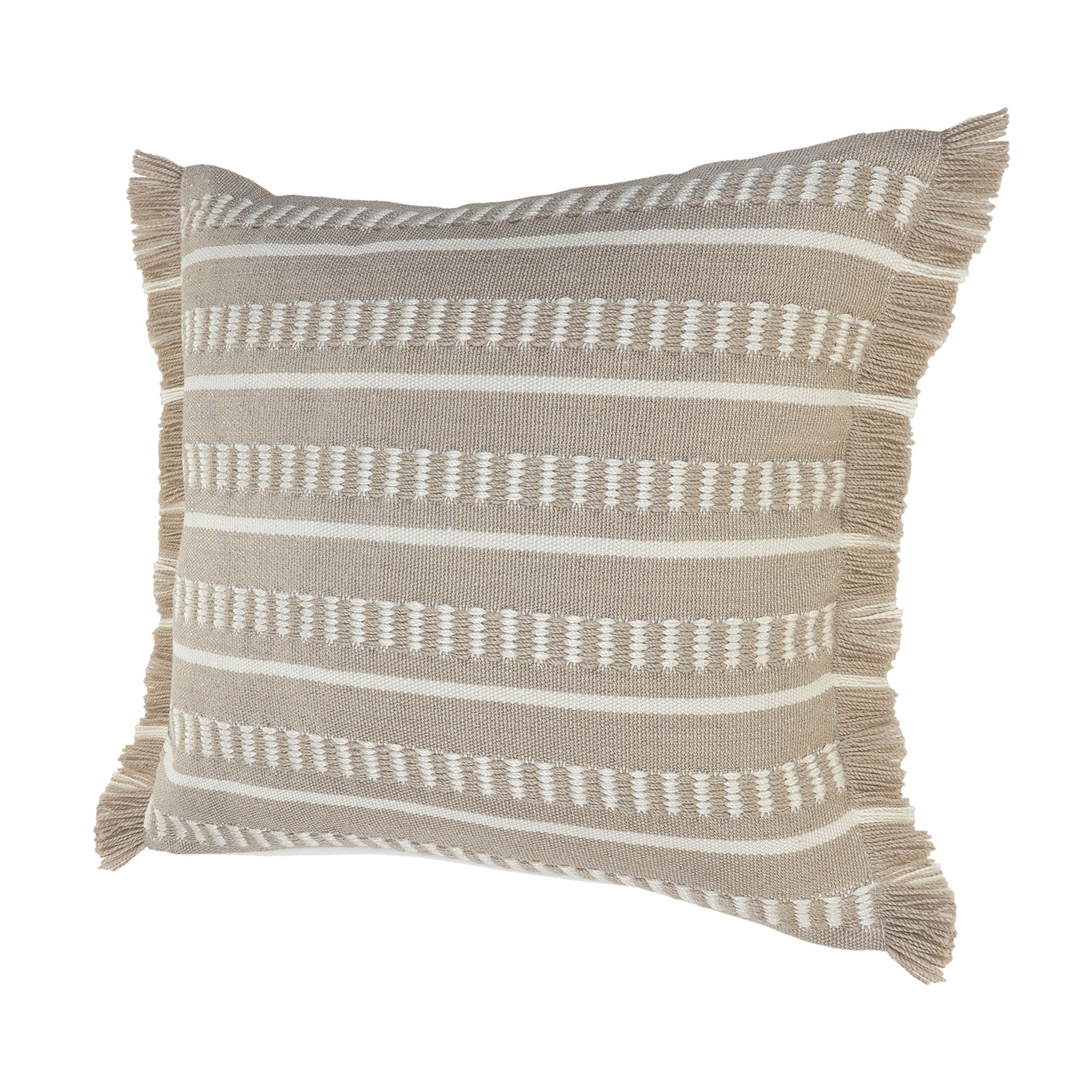 Ava 24" x 24" Throw Pillow, Taupe, Down