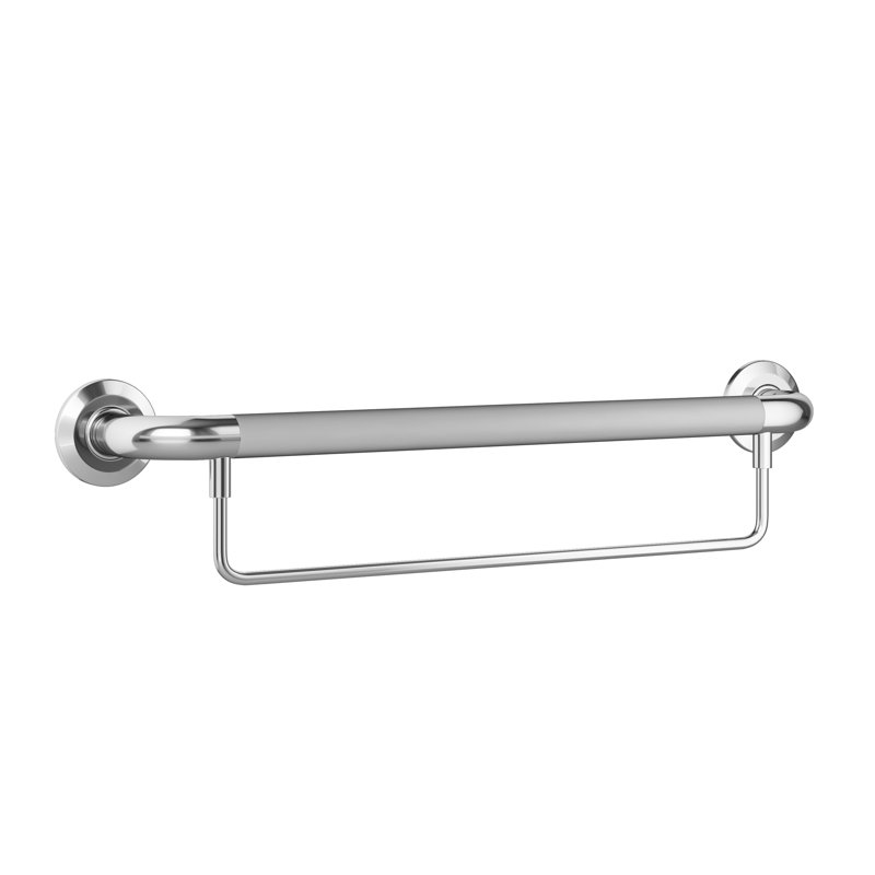 ErgoSafetyBar 24-in Ergonomic Soft Grip 32mm Diameter ADA Compliant 500 lb Weight Capacity, Chrome