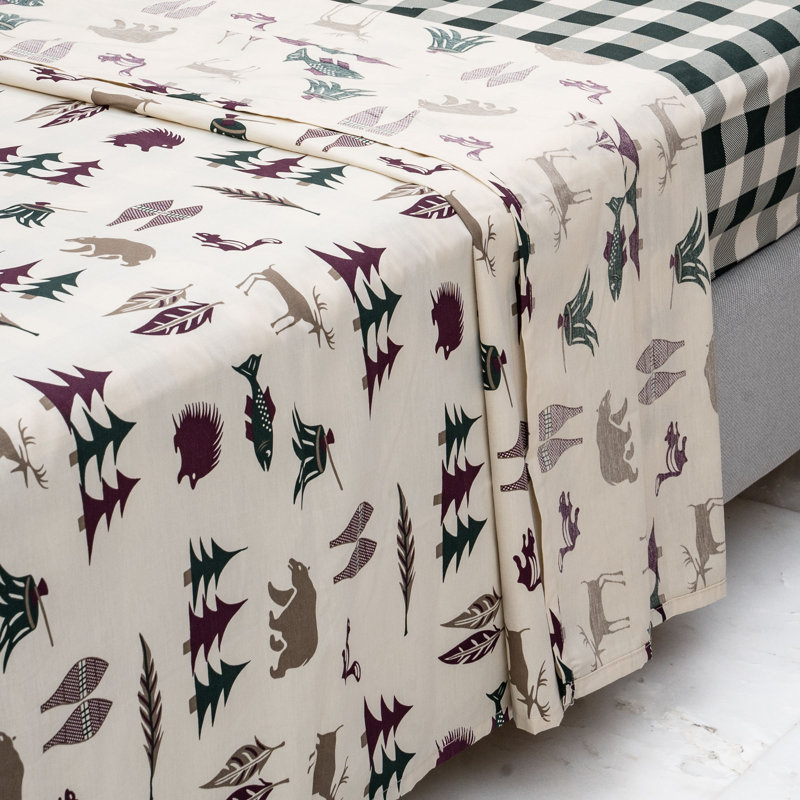 Ensemble de literie rustique Northern Exposure, Ensemble de drap pour lit très grand avec drap-ho
