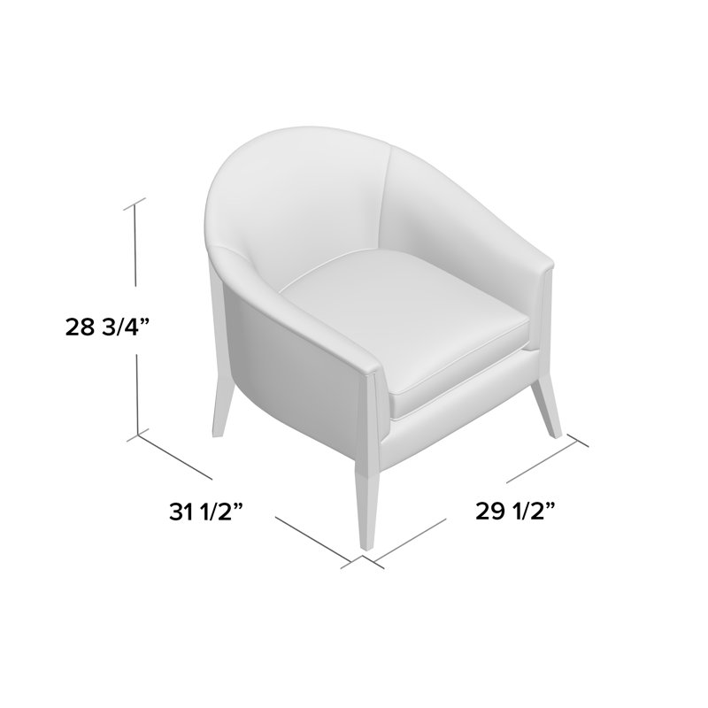 Fauteuil demi-tonneau en velours 29,5 po Malpass