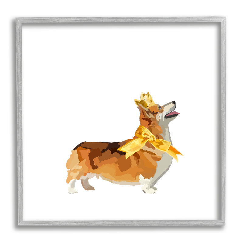 «Royal Corgi Dog» par Amelia Noyes, reproduction d'art sur toile, Estampe numérique Farmhouse, H 24 po x l 24 po