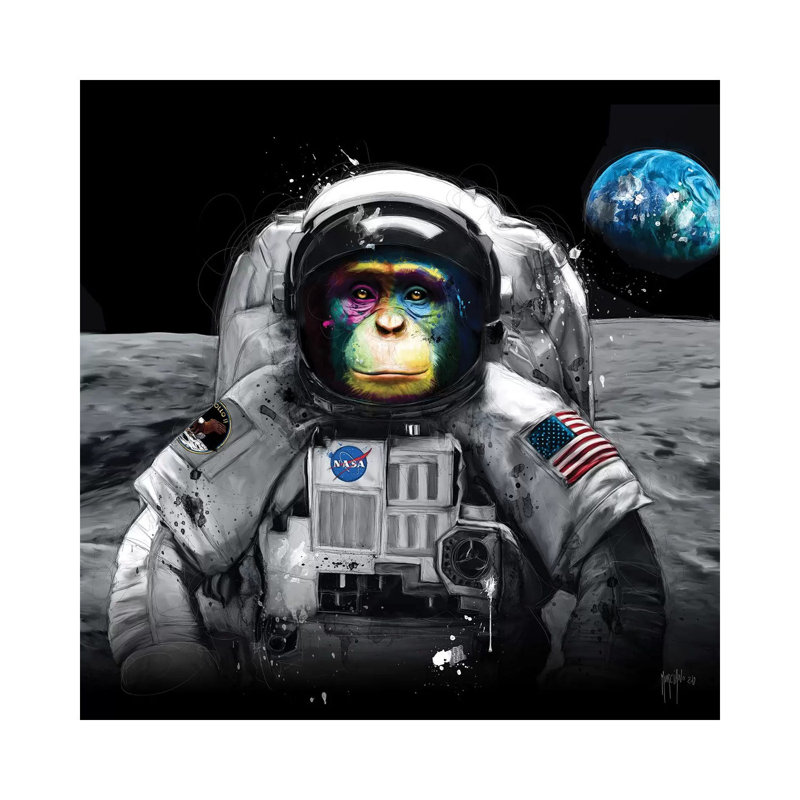 «Apollo 11» par Patrice Murciano - impression d'art graphique, Toile tendue, H 48 po x l 48 po x 1,5 po