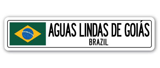 Panneau de signalisation en aluminium Bebingt Aguas Lindas De Goios, Brésil, H 6 po x l 24 po x P 1 po