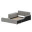 Lit tapissier à la terre, lit mère et enfant avec bureau de chevet et petit tabouret rond-230446798