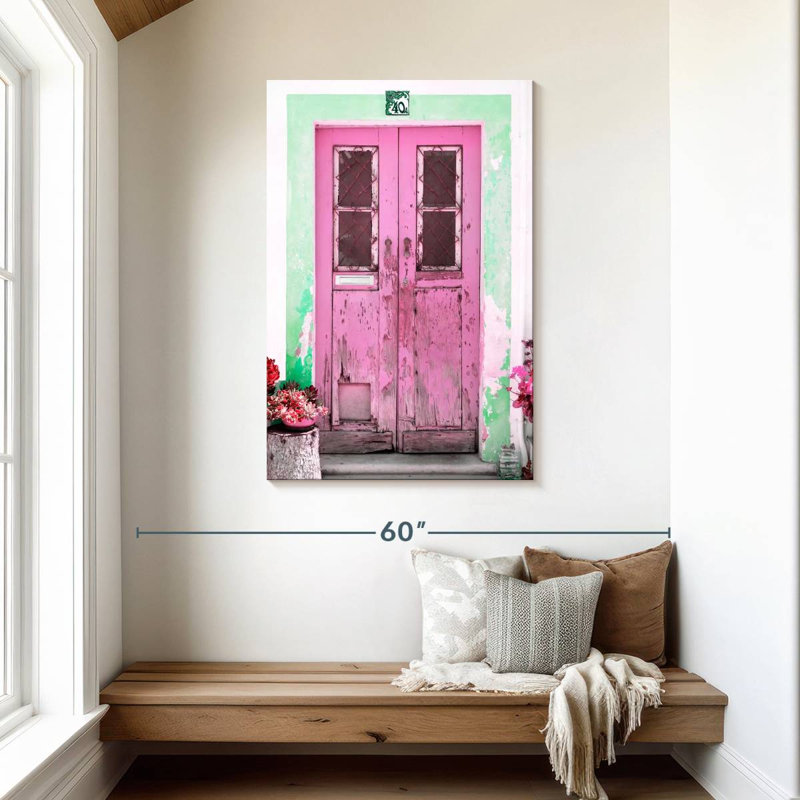Old Pink Door, 45" H x 30" W