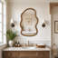 Miroir mural à cadre torsadé irrégulier de 90 cm (35,4 po), miroir décoratif en bronze antique-1244799994