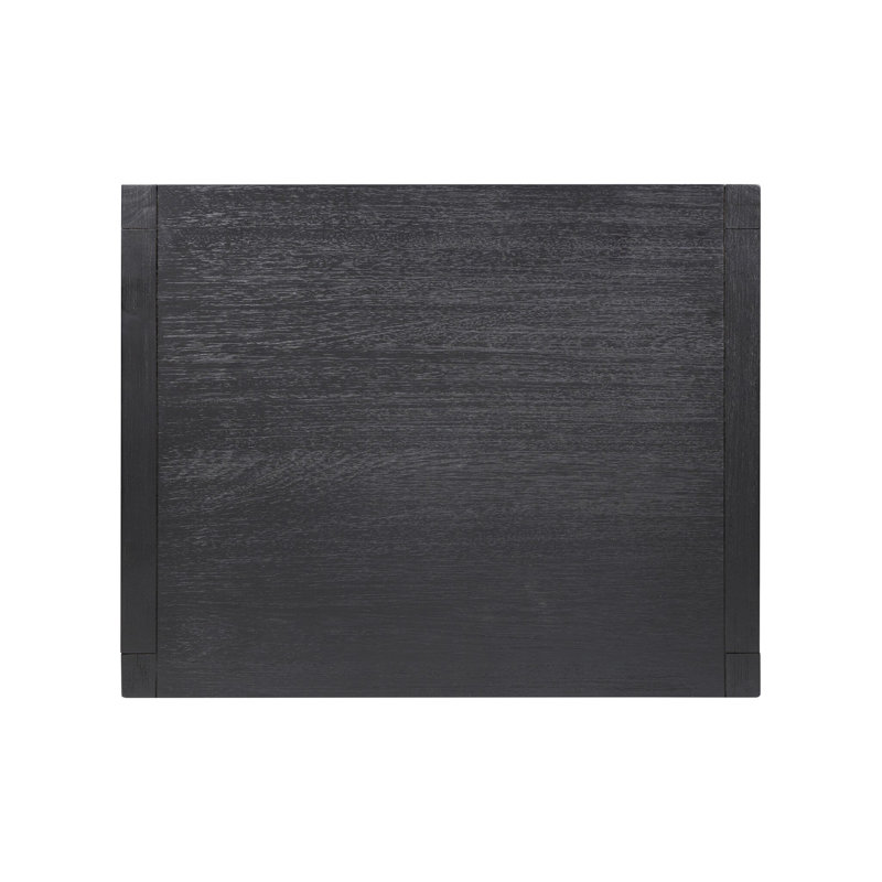Sullivan Small Nightstand-Saddle Tan, Brushed Black Acacia Solid