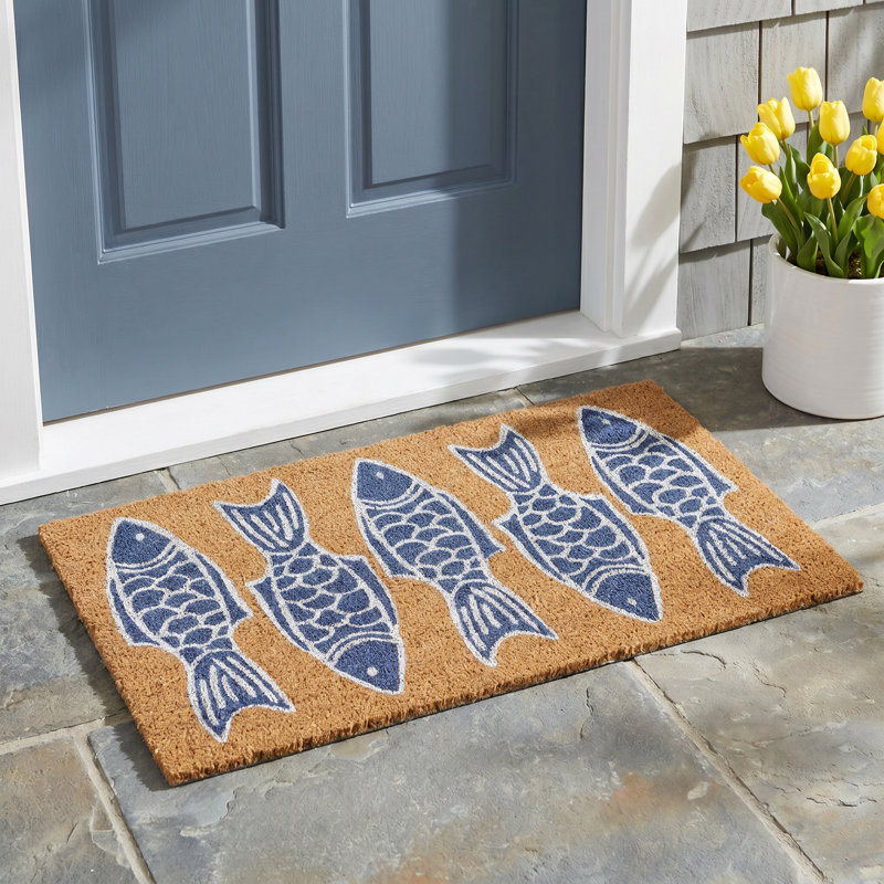 Lucie Fish Blue Coastal Doormat