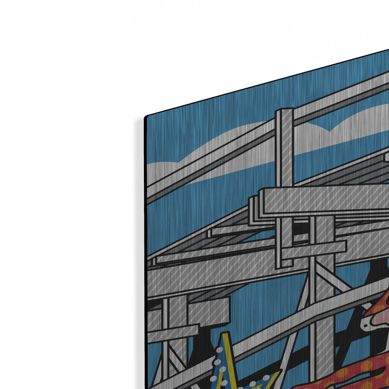 «Jack Rabbit Roller Coaster» par Ron Magnes sur métal, H 24 po x l 36 po
