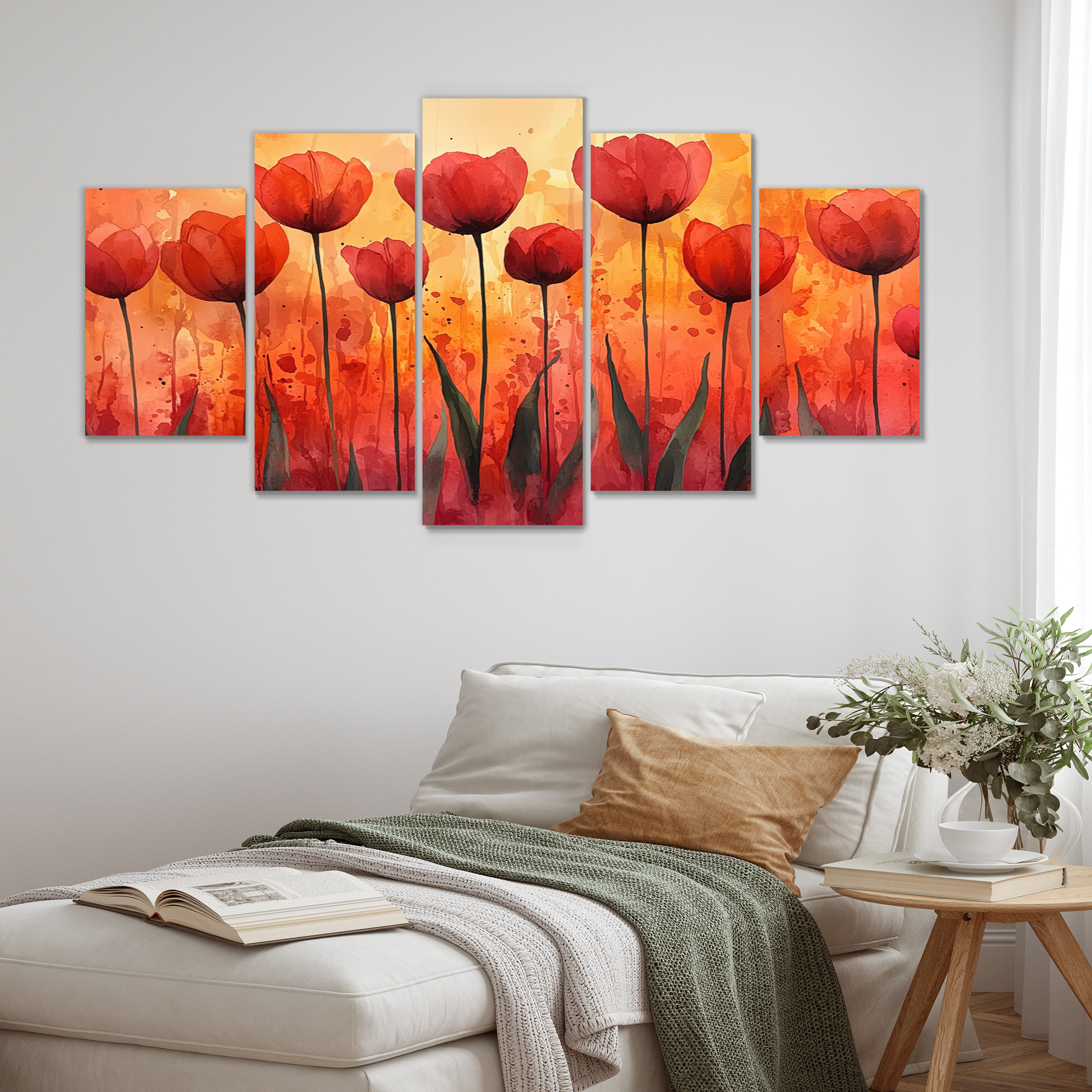 Winston Porter Sunset Hues Tulips Field Horizon II - Tulips Wall Art ...