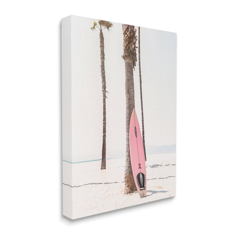 «Stupell Industries», planche de surf rose sur toile par Sissi et Seb, H 20 po x l 16 po x P 1,5 po