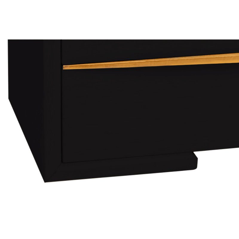Milano 6-Drawers Cabinet In Antique White, Tricorn Black