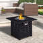 Foyer de table carré au gaz propane 32 pouces avec allumage automatique et couvercle imperméable pour les rassemblements extérieurs