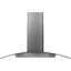 Zephyr Ravenna 42 in. 600 CFM Island Mount Range Hood with LED Lighting in Black Stainless Steel with Gray Glass Canopy