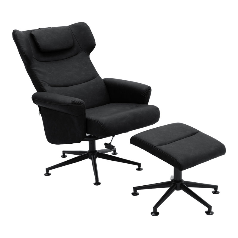 64cm Wide Swivel Standard Recliner, Black
