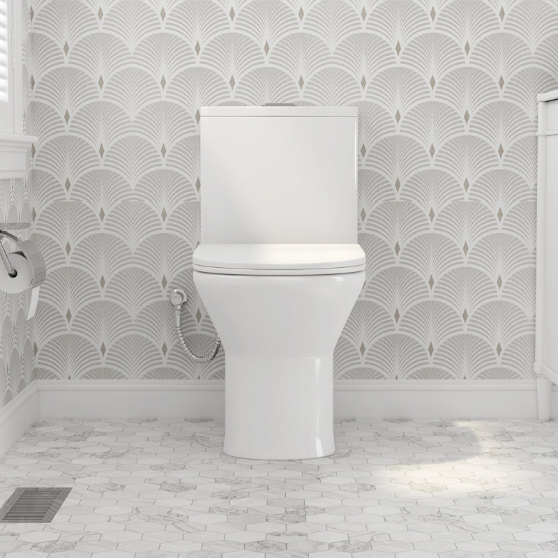 Naples 25" Depth Dual Flush Compact Elongated Chair Height One Piece Toilet, 12-inch Rough-in (Seat Included)