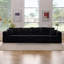 Causeuse à compression modulaire 69,29 po avec accoudoirs, élément modulaire rembourré en flanelle à 2 places avec 3 coussins, canapé «Boneless» Cloud en boîte pour le salon, petits espaces, noir-2019045936-2014725982-2028112316