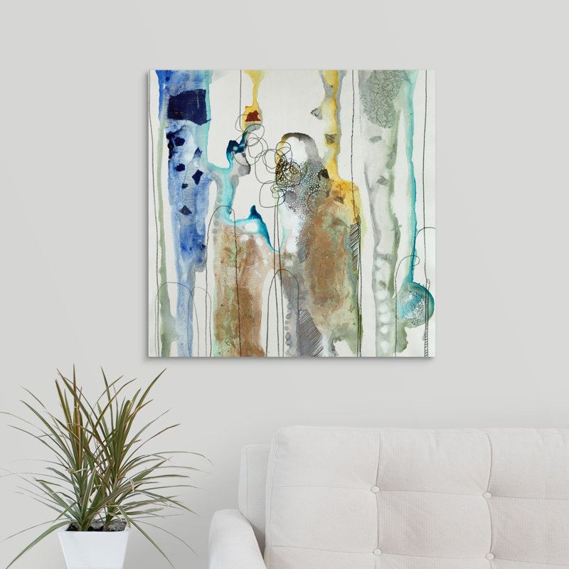 « botanique contour xiii », peinture sur toile, Toile tendue, H 24 po x l 24 po x P 1,25 po