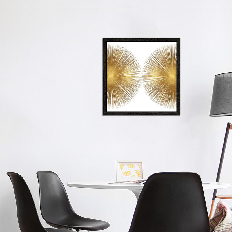 Sunburst II by Abby Young - Floater Frame Painting on Canvas, 45.72 cm H x 45.72 cm W, Black Framed