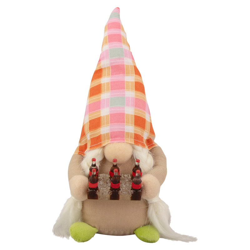 Gnome de printemps écossais 9 po, Rose / orange