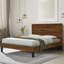 Lit plateforme en bois massif de style Mid-Century avec tête de lit six pièces-2095266051