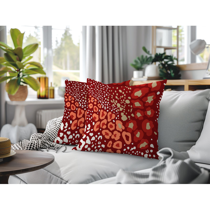Oreiller réversible intérieur / extérieur Ashly, 16x16, Red