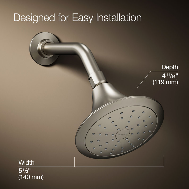 Forté 1.75 GPM Single-Function Showerhead with Katalyst(R) Air-Induction Technology, Vibrant Brushed Nickel