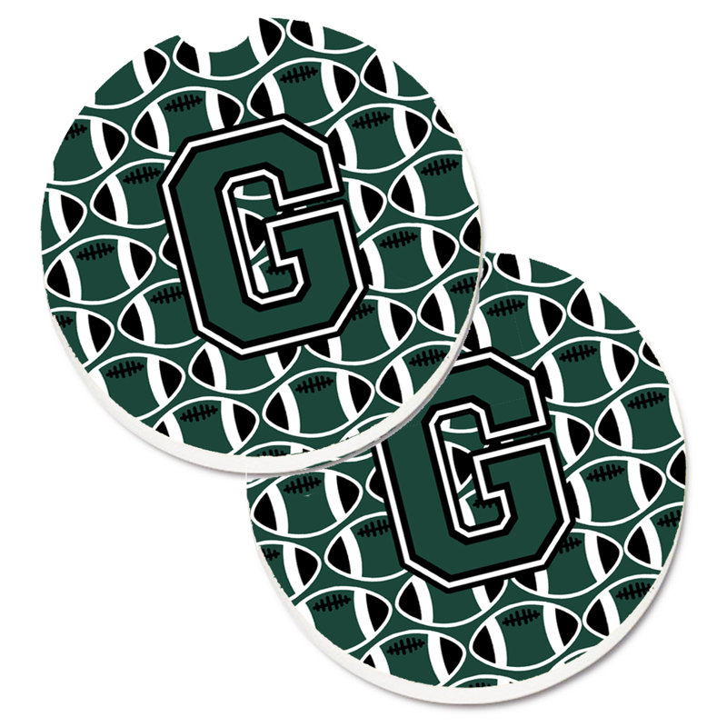 Sous-verre de football, G, Vert / blanc