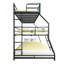 Triple lit superposé avec échelles longues et courtes, garde-corps pleine longueur, assemblage facile, matelas sur mesure requis