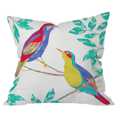Songbirds Outdoor Throw Pillow