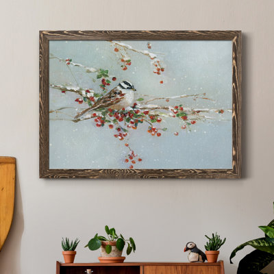 Woodpecker in Winter - Cadre photo, reproduction d'art sur toile