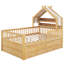 Twin House Bed with trundle and Fabric,White-1505818487-1505818490