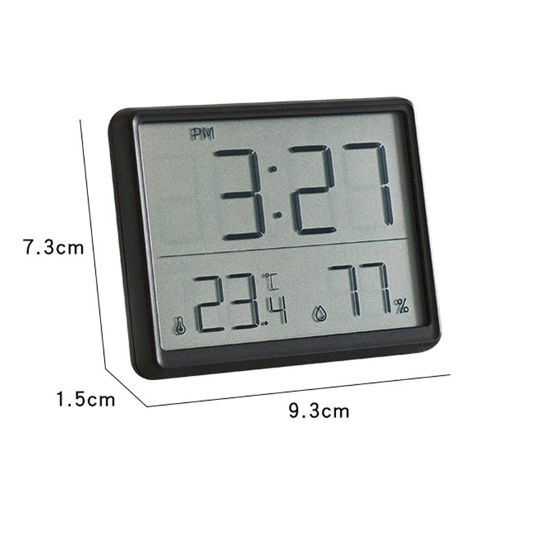 Humidity Gauge Indoor Thermometer, Thermometer Hygrometer with LCD Backlight, Digital Alarm Clock Large Screen Displays, Temperature Humidity Monitor for Home Office Garage