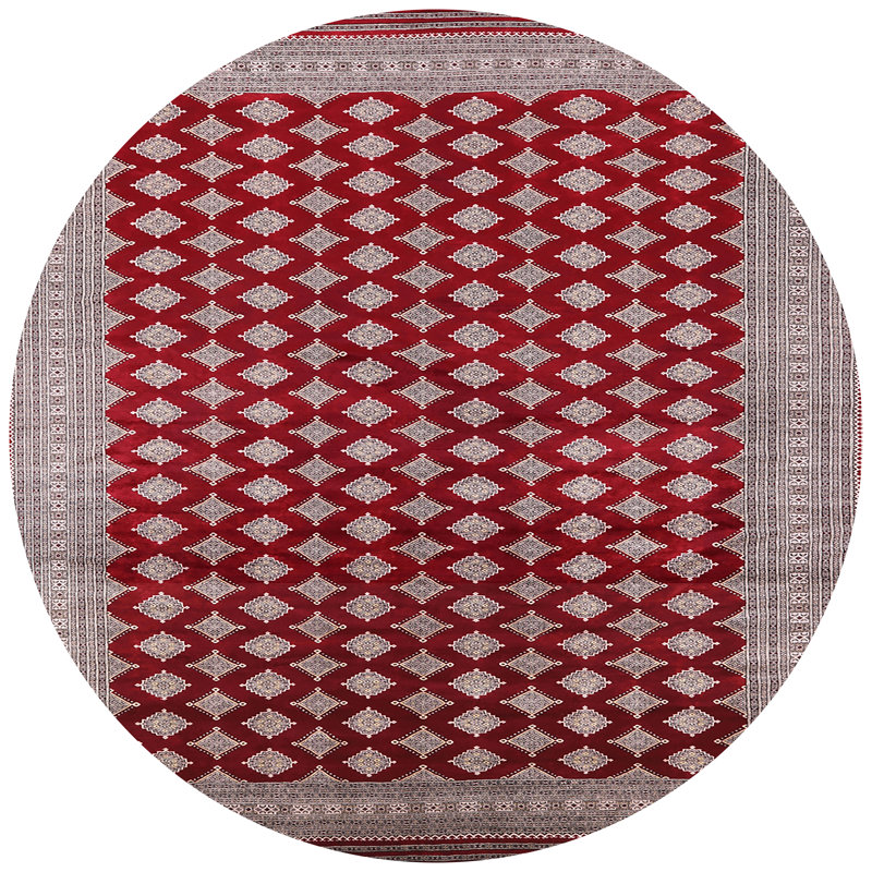 Tapis oriental rouge / gris Jaylene, Rond 3 pi