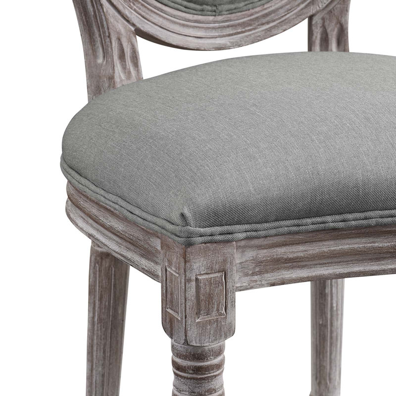 Chaise d'appoint de salle à manger rembourrée Arise Vintage par Modway, Velours gris pâle, 4