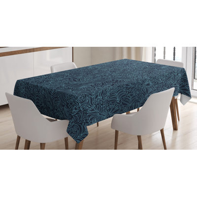 Abstract Artistic Flourish Leaves Blossoms Tablecloth